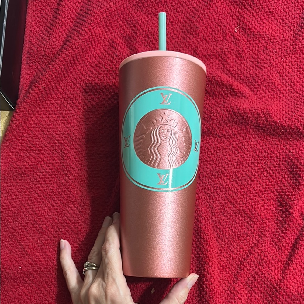 Starbucks Coral and Teal Tumbler